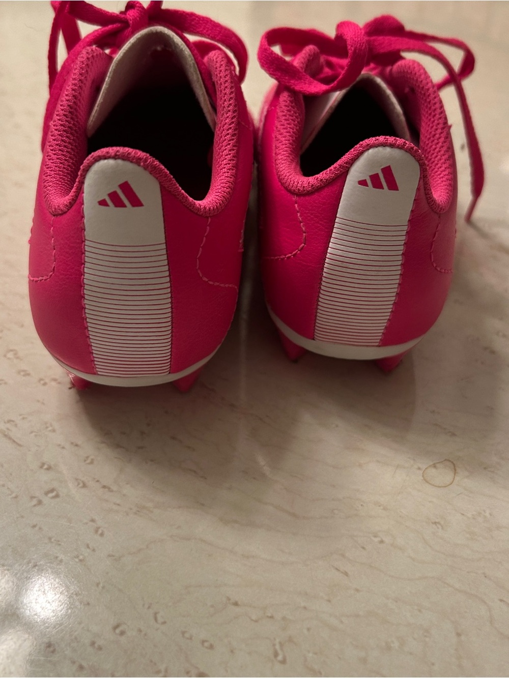 adidas Pink and White Girls' Soccer Cleats - Picture 3 of 5